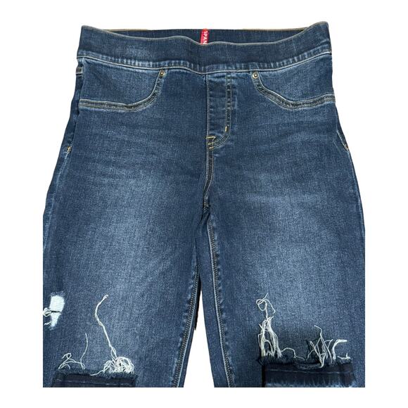 Spanx Distressed Ankle Skinny Blue Jeans, high waist size small (2-4) - Picture 6 of 12